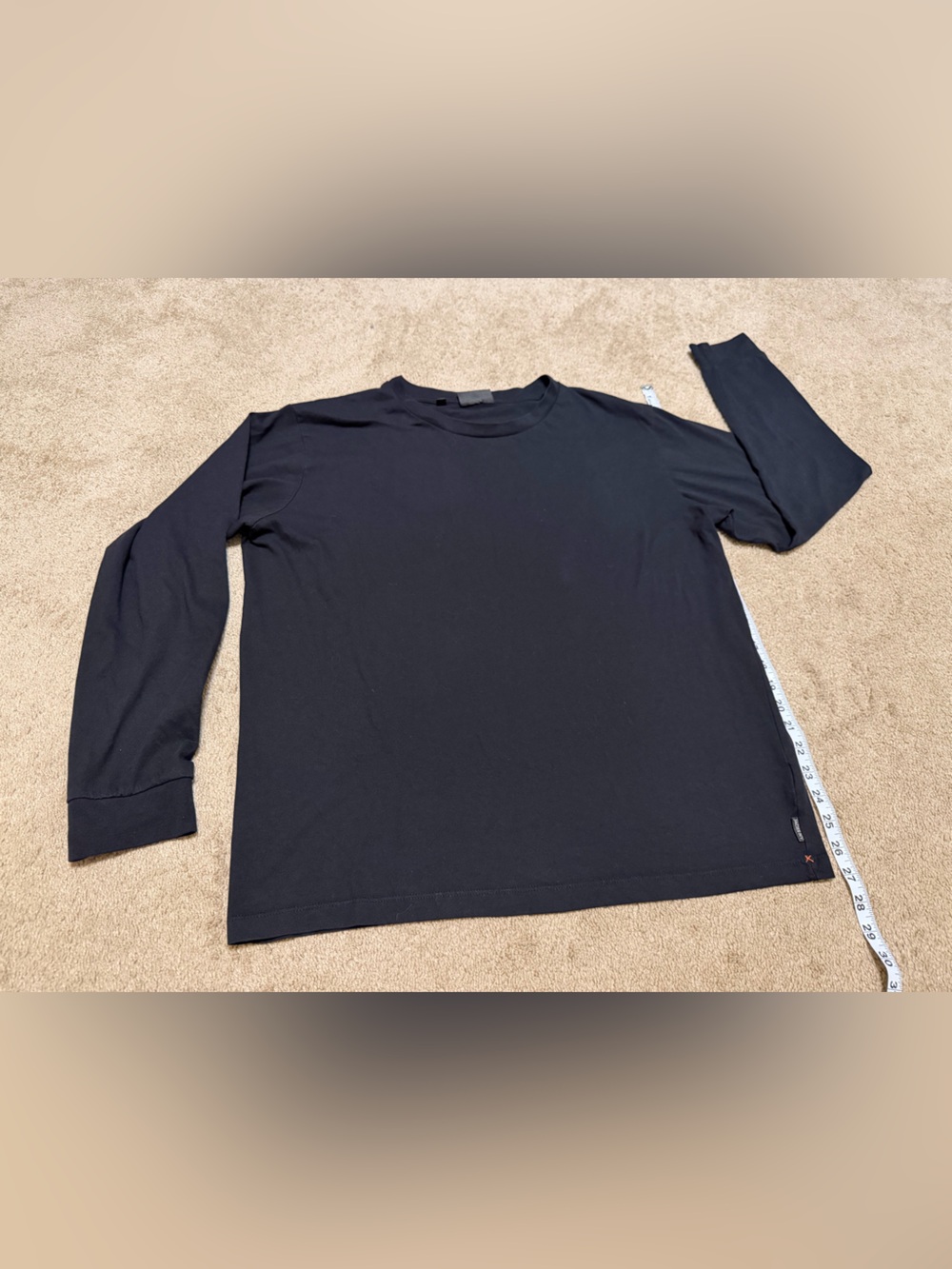 Men's Black Long Sleeve Crew Neck Tee